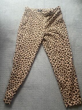 St. John Leopard Print Pants - Brown & Black Size 14